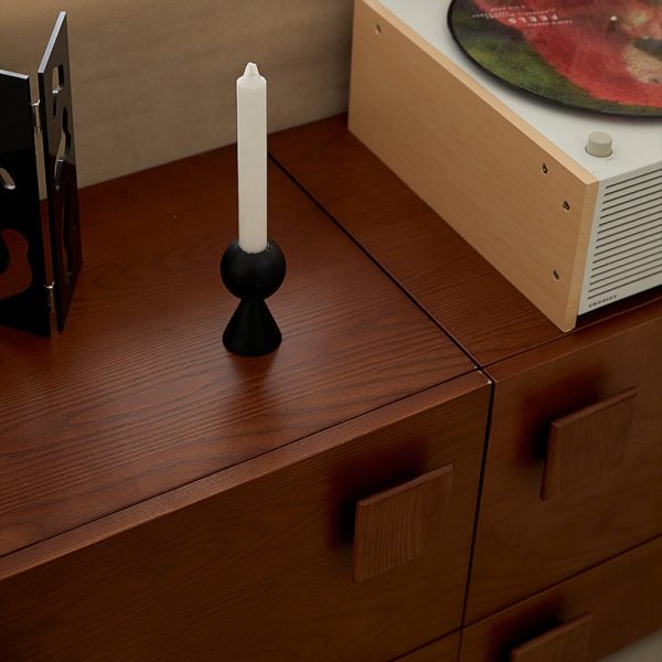 Traditional Vintage Solid Wood Square Rectangular Side Table With 2 Drawers For Bedroom & Living Room - Image 5
