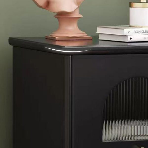 Traditional French Solid Wood Metal Glass Striped Square Nightstand 1-Drawer For Bedroom - Image 6