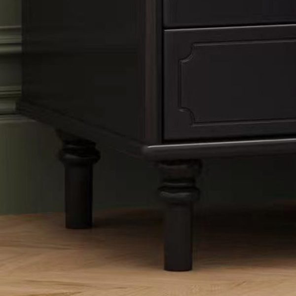 Traditional French Solid Wood Metal Glass Striped Square Nightstand 1-Drawer For Bedroom - Image 5