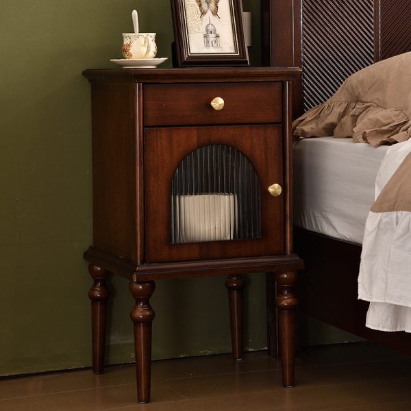 Traditional Vintage Solid Wood & Metal Rounded Rectangle Nightstand 1/2/3-Drawer Bedroom Storage - Image 13