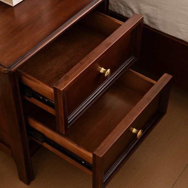 Traditional Vintage Solid Wood & Metal Rounded Rectangle Nightstand 1/2/3-Drawer Bedroom Storage - Image 8