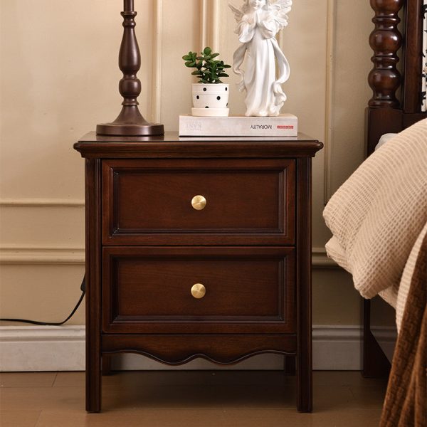 Traditional Vintage Solid Wood & Metal Rounded Rectangle Nightstand 1/2/3-Drawer Bedroom Storage - Image 17