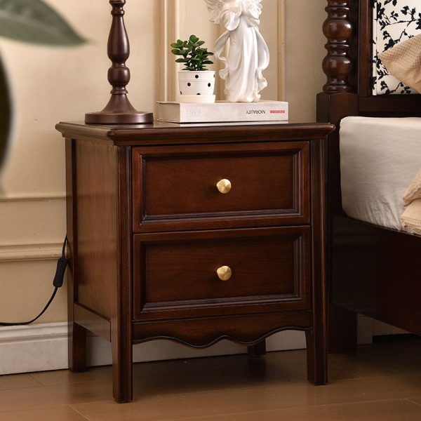 Traditional Vintage Solid Wood & Metal Rounded Rectangle Nightstand 1/2/3-Drawer Bedroom Storage - Image 18