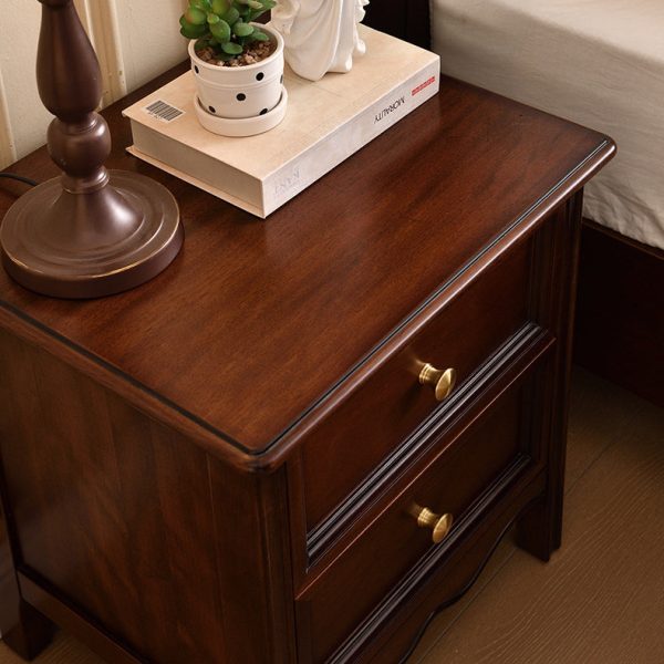 Traditional Vintage Solid Wood & Metal Rounded Rectangle Nightstand 1/2/3-Drawer Bedroom Storage - Image 10