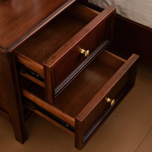 Traditional Vintage Solid Wood & Metal Rounded Rectangle Nightstand 1/2/3-Drawer Bedroom Storage - Image 9