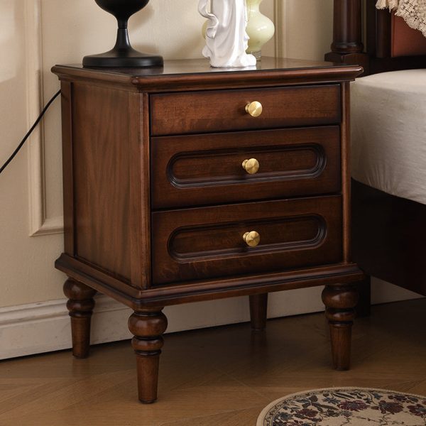 Traditional Vintage Solid Wood & Metal Rounded Rectangle Nightstand 1/2/3-Drawer Bedroom Storage - Image 19