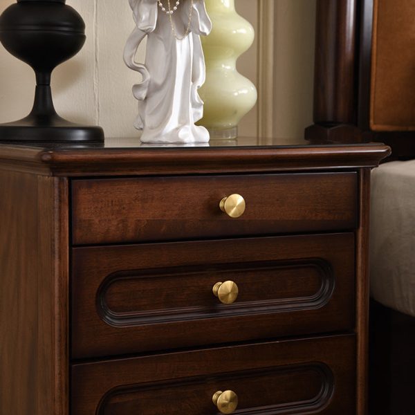 Traditional Vintage Solid Wood & Metal Rounded Rectangle Nightstand 1/2/3-Drawer Bedroom Storage - Image 11