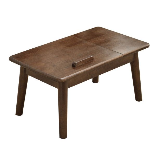 Traditional Japanese Solid Wood Rectangular End Table 1-Tier For Bedroom & Living Room - Image 13