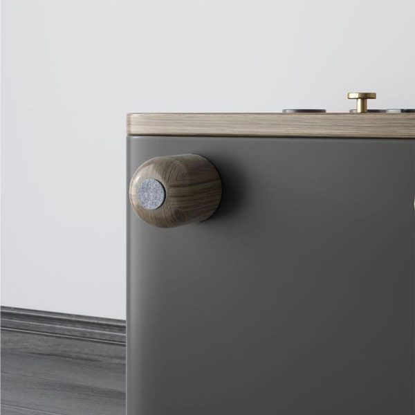 Modern Art Deco Wood Panel Solid Wood Metal Cat-Shaped Cylindrical Nightstand With 2 Drawers For Bedroom - Image 6