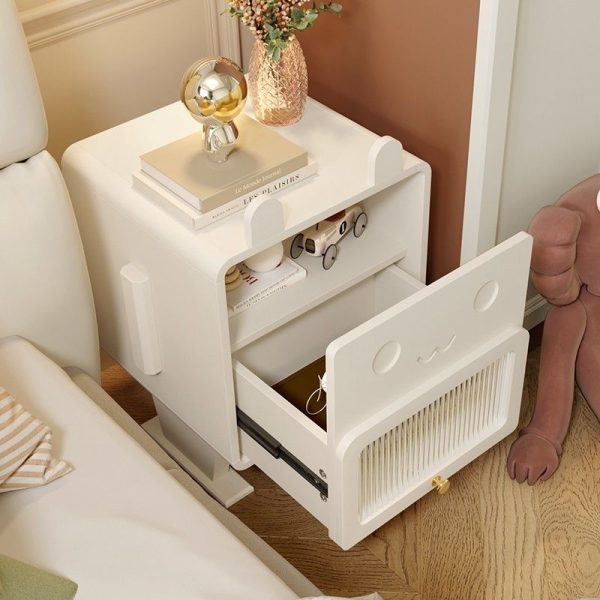Contemporary Creative Medium-Density Fiberboard Metal Glass Bunny-Shaped Nightstand With 1 Drawer For Bedroom - Image 11