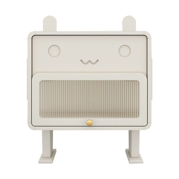Contemporary Creative Medium-Density Fiberboard Metal Glass Bunny-Shaped Nightstand With 1 Drawer For Bedroom - Image 17