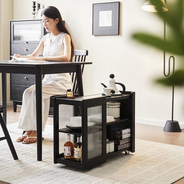 Modern Minimalist Solid Wood & Glass Rectangular End Table With 3 Tiers For Living Room - Image 16