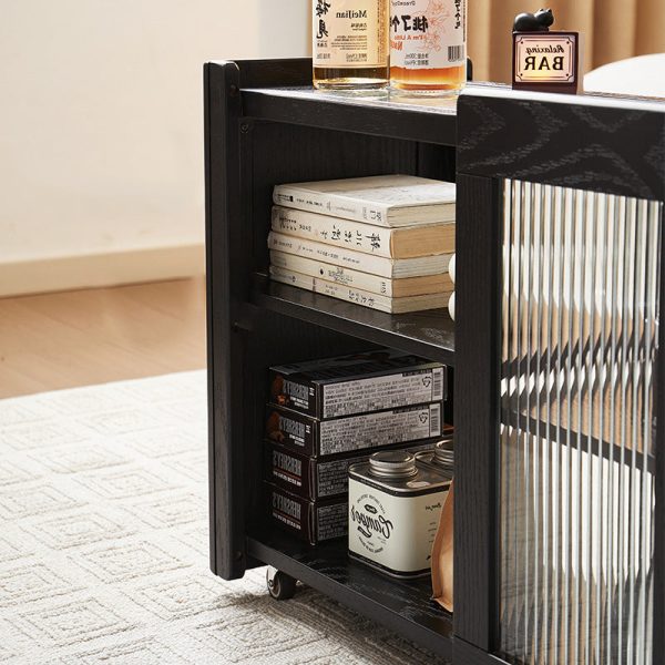 Modern Minimalist Solid Wood & Glass Rectangular End Table With 3 Tiers For Living Room - Image 10