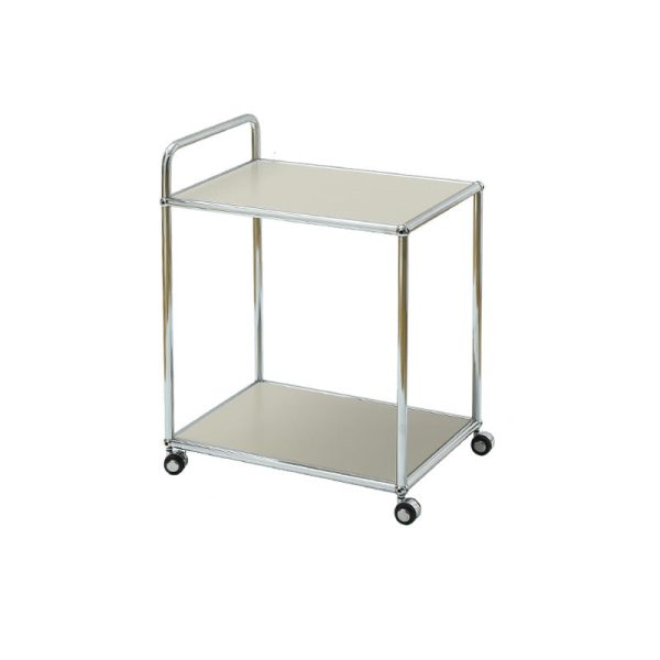 Modern Minimalist High-Carbon Steel Metal Rectangular Mobile End Table With 2 Tiers For Living Room - Image 23