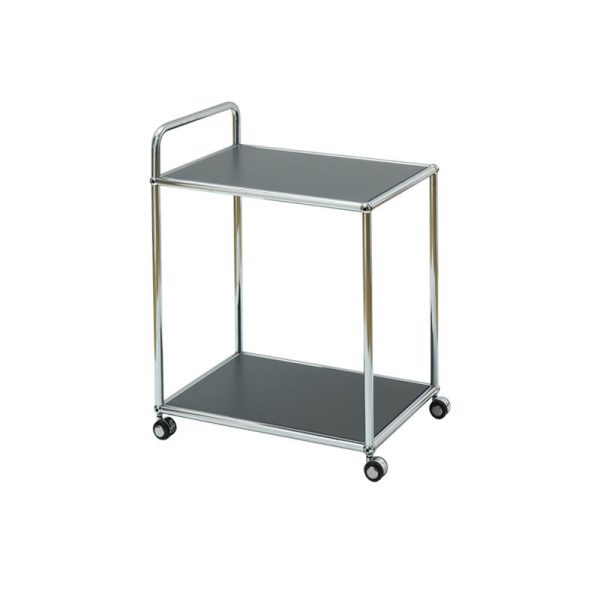 Modern Minimalist High-Carbon Steel Metal Rectangular Mobile End Table With 2 Tiers For Living Room - Image 22