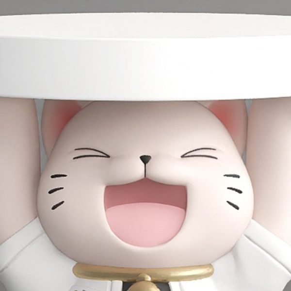 Modern Art Deco Resin Lucky Cat Sculpture End Table With 1 Tier For Living Room - Image 5
