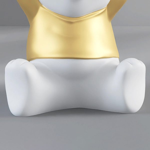 Modern Art Deco Resin Fiberglass Bear-Shaped Round End Table 1-Tier For Living Room - Image 7