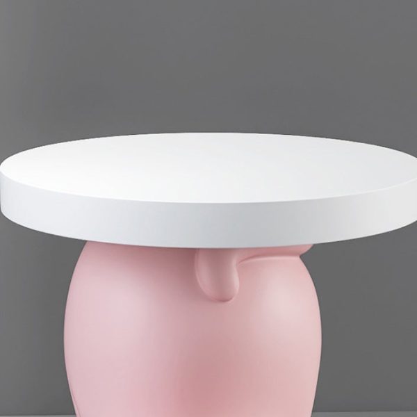 Modern Art Deco Resin Cat-Shaped Round End Table 1-Tier For Living Room - Image 5