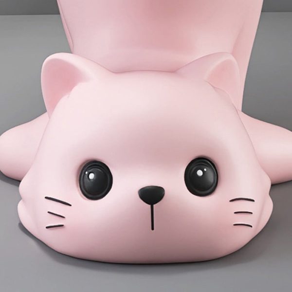 Modern Art Deco Resin Cat-Shaped Round End Table 1-Tier For Living Room - Image 6