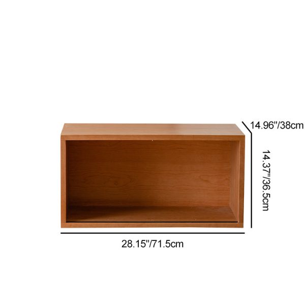 Traditional Japanese Cherry Wood Rectangular Side Table 1-Tier For Living Room - Image 4