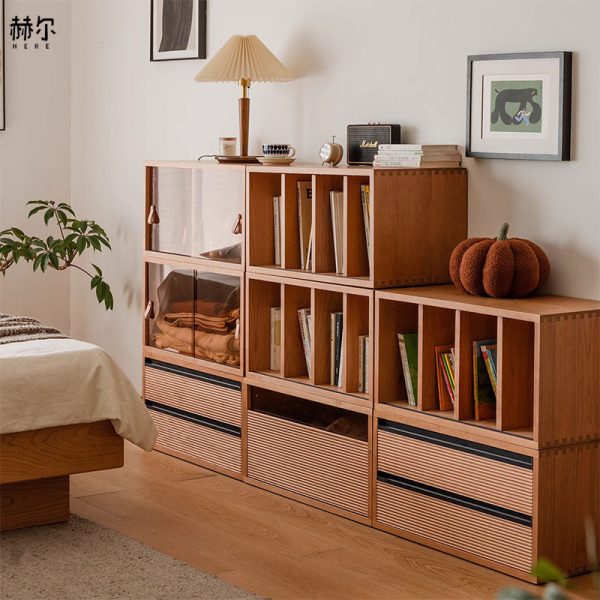 Traditional Japanese Cherry Wood Rectangular Side Table 1-Tier For Living Room - Image 11