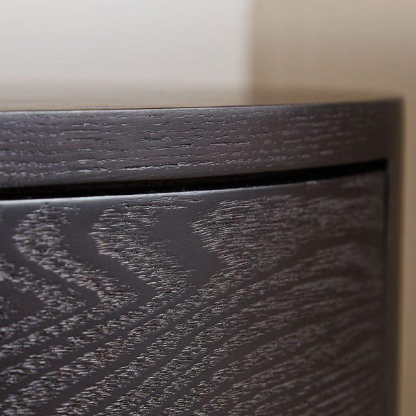 Modern Minimalist Solid Wood Round Nightstand 2-Drawer For Bedroom - Image 6