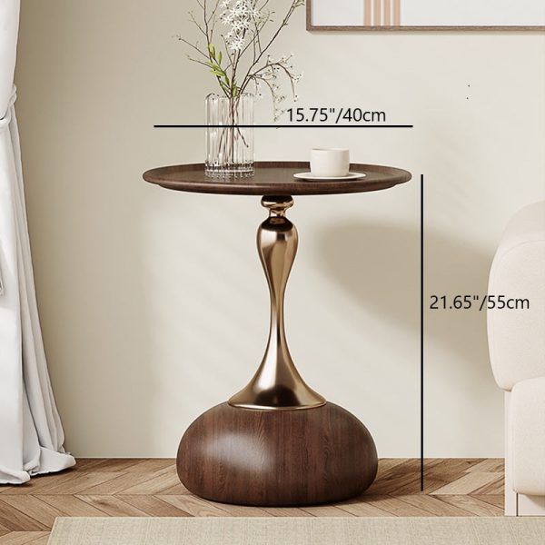 Contemporary Creative Carbon Steel Flat Round End Table With 1-Tier For Living Room - Image 5