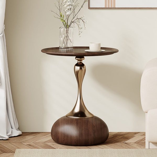 Contemporary Creative Carbon Steel Flat Round End Table With 1-Tier For Living Room - Image 12