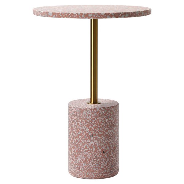Modern Luxury Marble Metal Round Cylindrical End Table 1-Tier For Living Room - Image 15