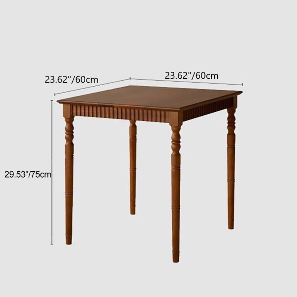 Traditional Vintage Solid Wood Textured Square Coffee Table 1-Tier For Living Room - Image 4