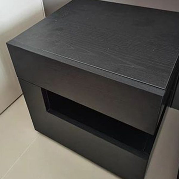 Contemporary Creative Solid Wood Geometric Nightstand With 2 Drawers For Bedroom - Image 10