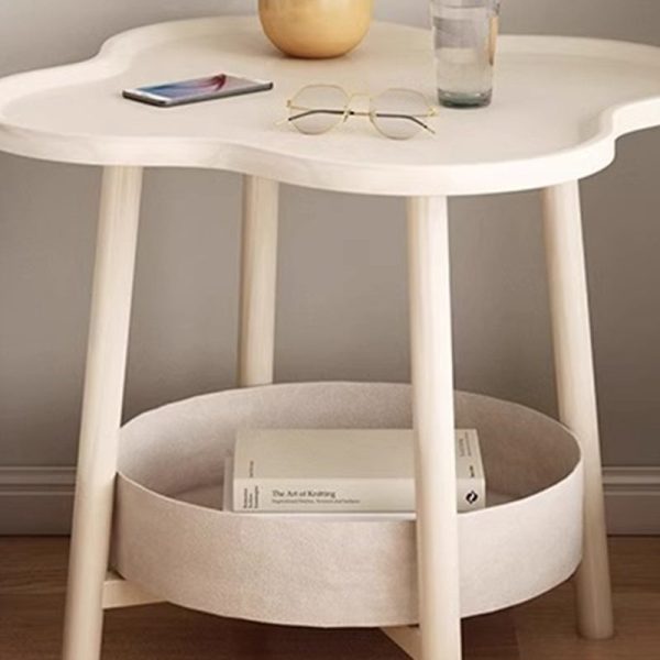 Modern Minimalist Medium Density Fiberboard Iron Flower-Shaped End Table 2-Tier For Living Room - Image 7