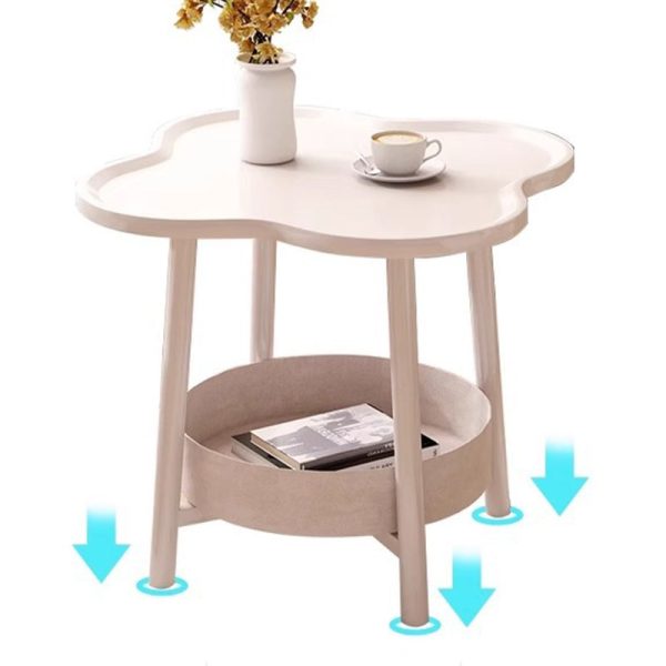 Modern Minimalist Medium Density Fiberboard Iron Flower-Shaped End Table 2-Tier For Living Room - Image 12