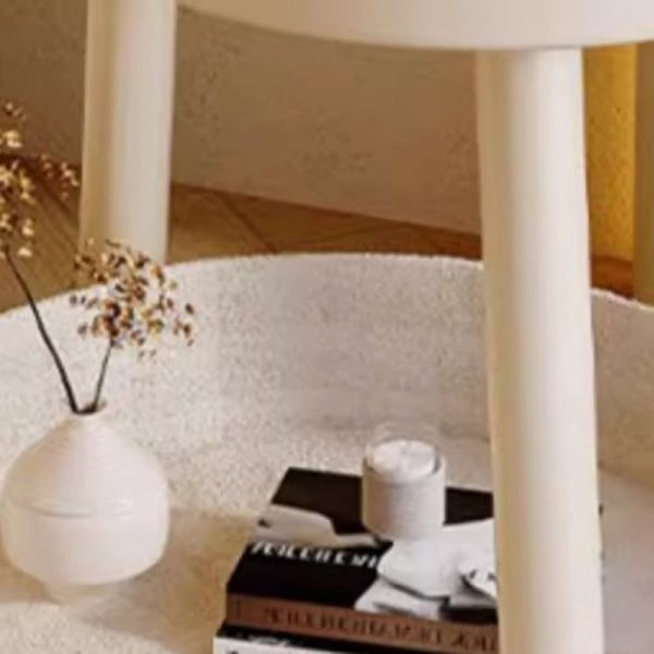 Modern Minimalist Medium Density Fiberboard Iron Flower-Shaped End Table 2-Tier For Living Room - Image 6