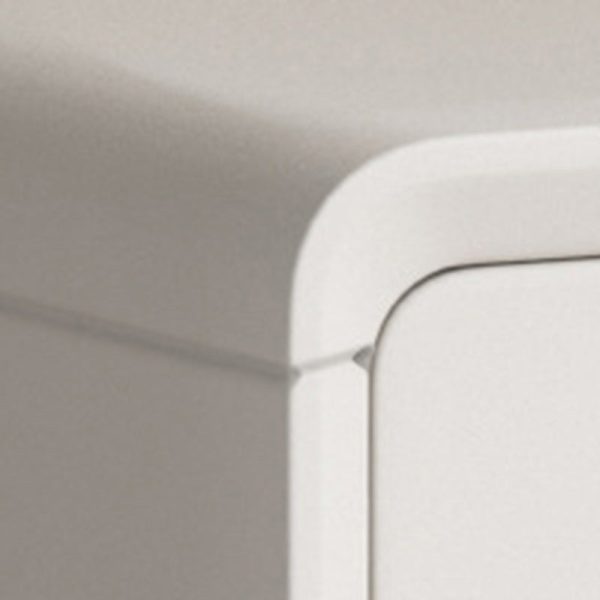 Modern Minimalist Solid Wood Rounded Square Nightstand 2-Drawer For Bedroom - Image 6