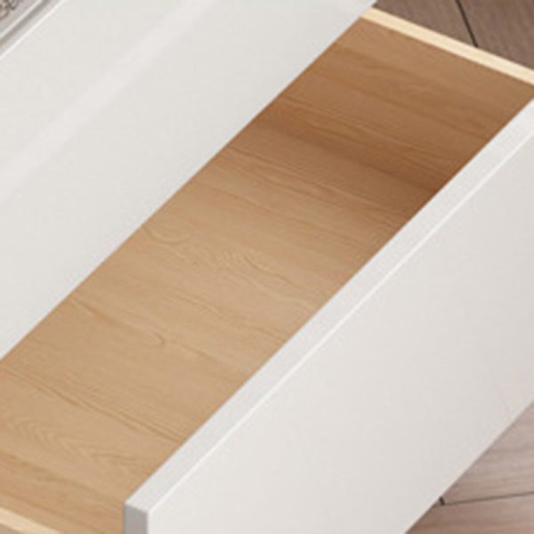 Modern Minimalist Solid Wood Rounded Square Nightstand 2-Drawer For Bedroom - Image 7