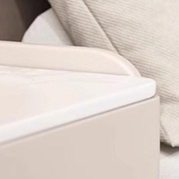 Modern Luxury Sintered Stone Leather Wood Cylindrical Rectangular Nightstand 2-Drawer For Bedroom - Image 8