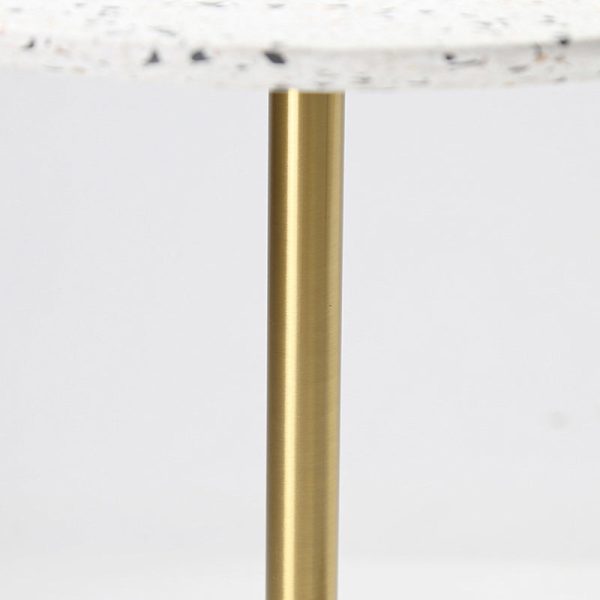 Contemporary Creative Terrazzo Metal Round End Table 1-Tier For Living Room - Image 8