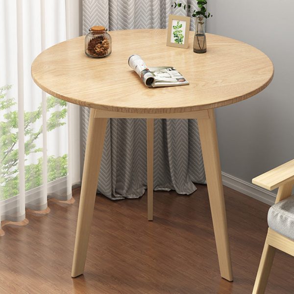 Modern Minimalist Round Density Fiberboard Wood Coffee Table 3 - Leg For Living Room - Image 10