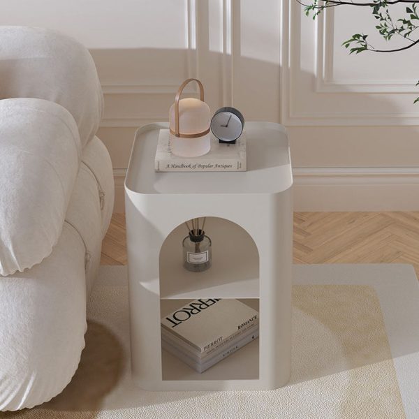 Modern Minimalist Medium Density Fiberboard Side Table 2 - Tier For Living Room - Image 9
