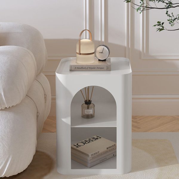 Modern Minimalist Medium Density Fiberboard Side Table 2 - Tier For Living Room - Image 12