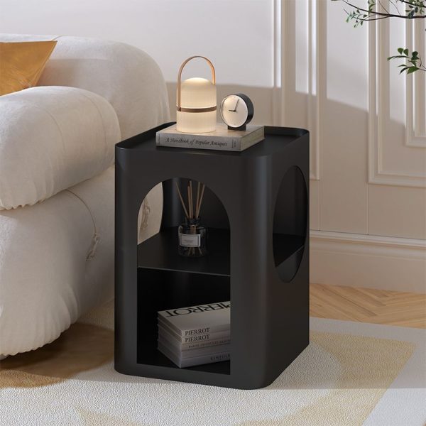 Modern Minimalist Medium Density Fiberboard Side Table 2 - Tier For Living Room - Image 3
