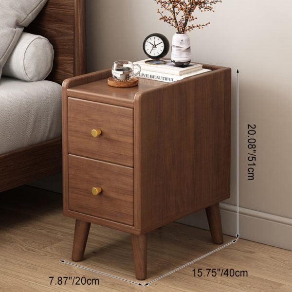 Contemporary Retro Cube Square Medium Density Fiberboard Nightstand 2 - Drawer For Bedroom - Image 3