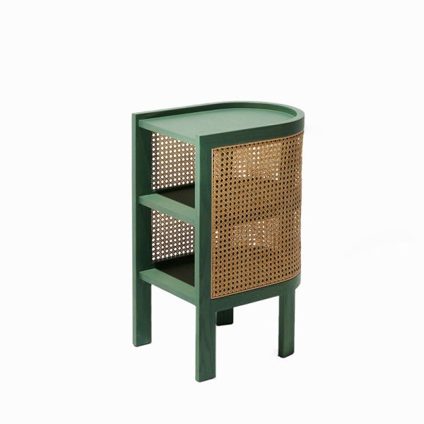Traditional Rustic Wood Rattan Nightstand 2 - Cabinet For Bedroom - Image 18