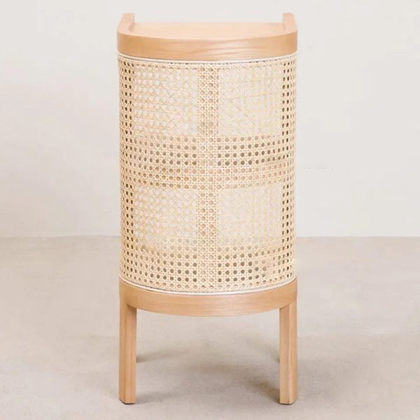 Traditional Rustic Wood Rattan Nightstand 2 - Cabinet For Bedroom - Image 14