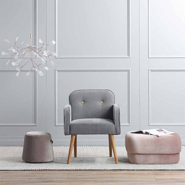 Modern Simplicity Round Square Fabric Sponge Footstool For Living Room - Image 3