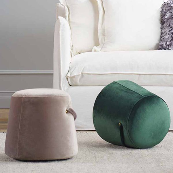 Modern Simplicity Round Square Fabric Sponge Footstool For Living Room - Image 2