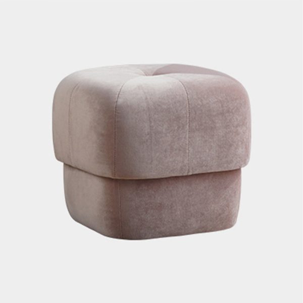 Modern Simplicity Round Square Fabric Sponge Footstool For Living Room - Image 6