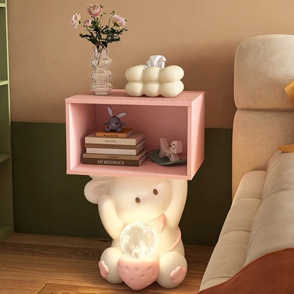 Contemporary Creative Sweet Rabbit Medium Density Fiberboard Resin Nightstand 1 - Cabinet For Bedroom - Image 9