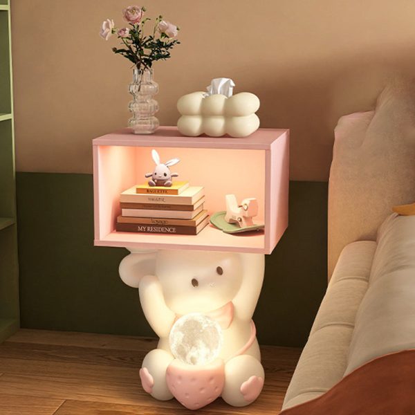 Contemporary Creative Sweet Rabbit Medium Density Fiberboard Resin Nightstand 1 - Cabinet For Bedroom - Image 11